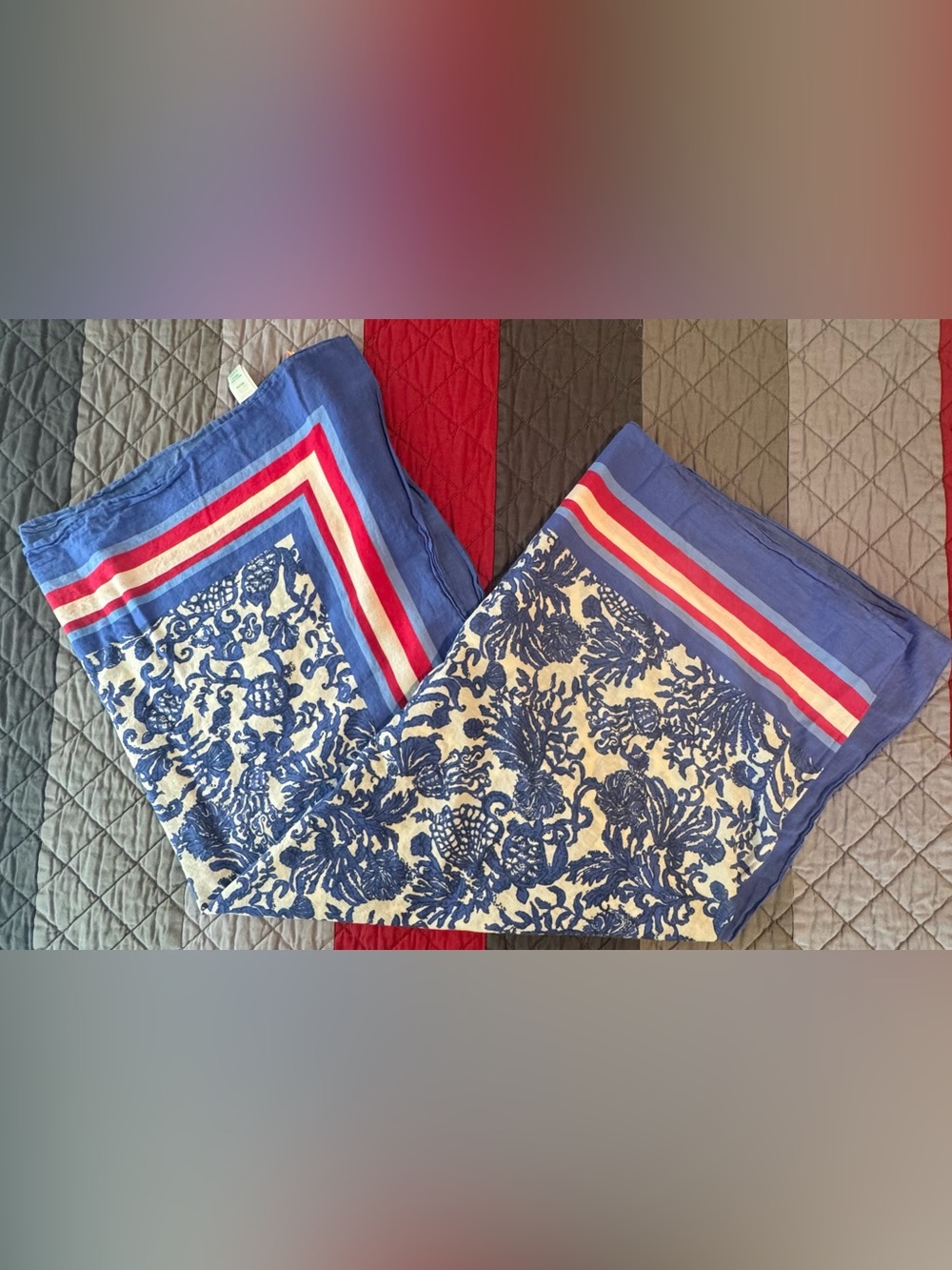 Lilly Pulitzer Sea Life Semi-Sheer Scarf/Multi Way Wrap
